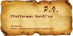Pfefferman Veréna névjegykártya